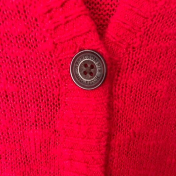Abercrombie kids pink/red soft cardigan sweater - Picture 3 of 5